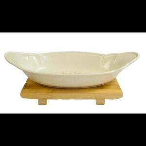 Vintage Pfaltzgraff Tea Rose Sea Shell Design Oval Serving Dish U.S.A. 11.5"